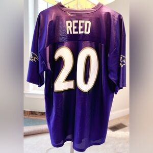 Baltimore Ravens Ed Reed NFL Players Purple Jersey Men's Size Large